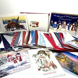 Huge Lot 88 Unused Holiday Christmas Cards With Envelopes Stationary 1980s & Up